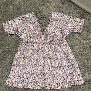 Lulu's Floral Pink Mini Dress